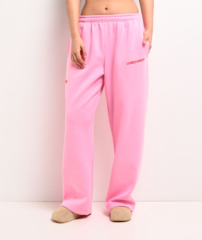 Lonely Ghost Ways To Say ILY Pink Wide Leg Sweatpants - Lonely Ghost