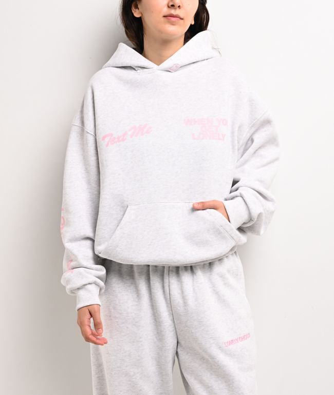 Lonely Ghost Text Me When You Get Lonely Heather Grey Hoodie - Lonely Ghost