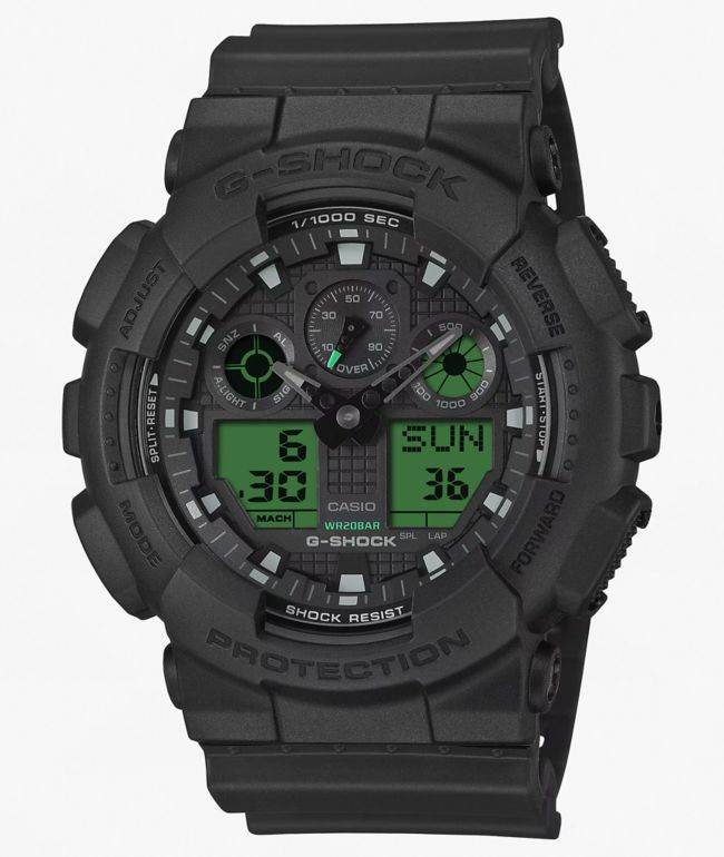 G-Shock GA100BEG-1A Black & Electro Green Analog & Digital Watch - G-Shock