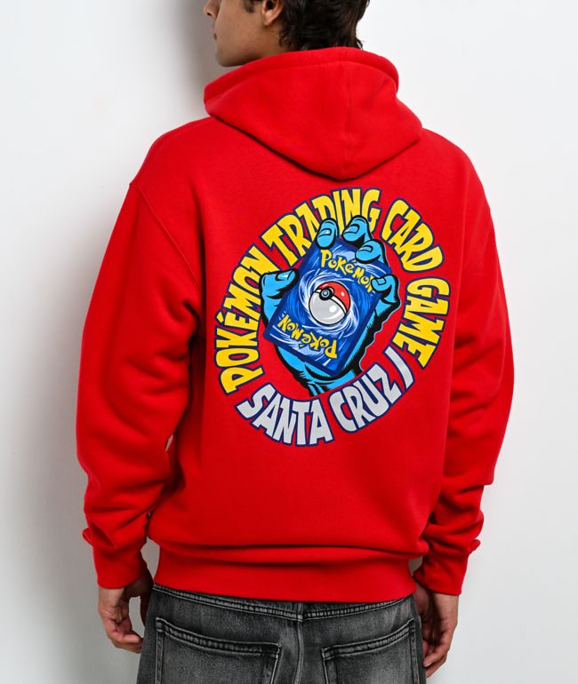 Santa Cruz x Pokémon TCG Hand Red Zip Hoodie - Santa Cruz Skate