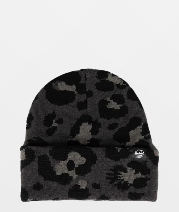 Herschel Supply Co. Elmer Leopard Scribble Black Oyster Beanie - Herschel Supply