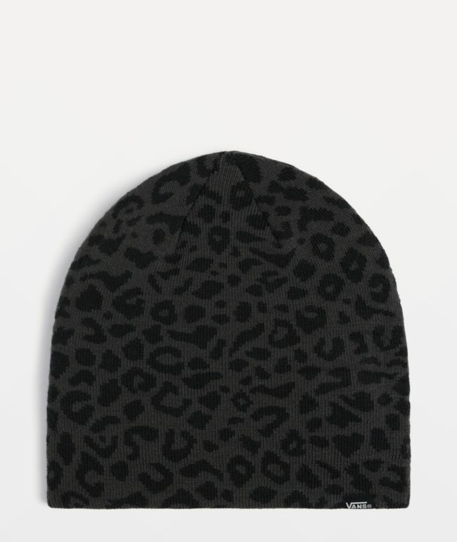 Vans Leopard Charcoal Grey Skully Beanie - Vans