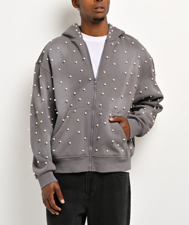 American Stitch Pearl Grey Zip Hoodie - American Stitch