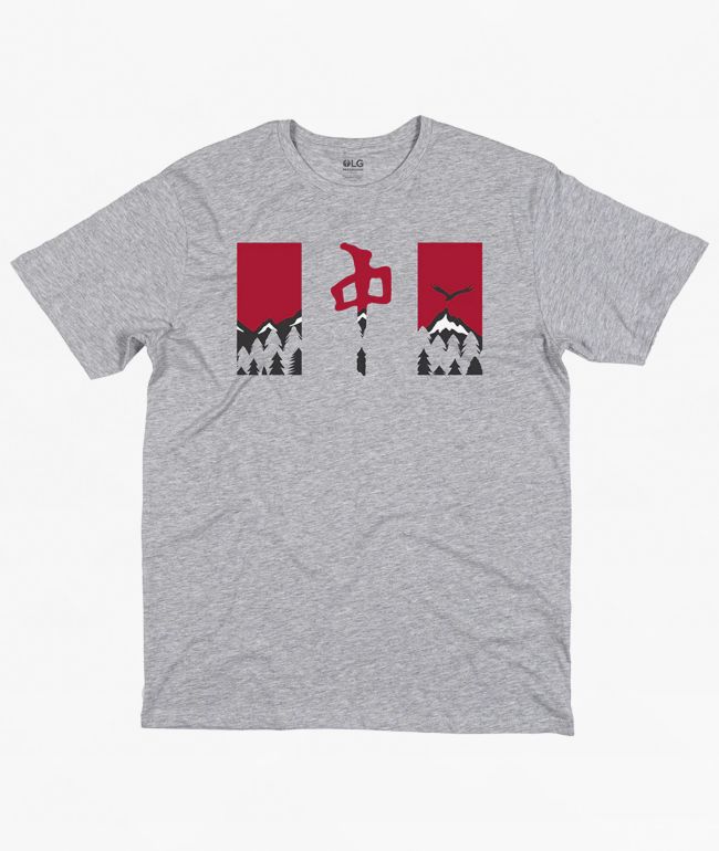 Red Dragon Nature Flag Grey T-Shirt - Red Dragon