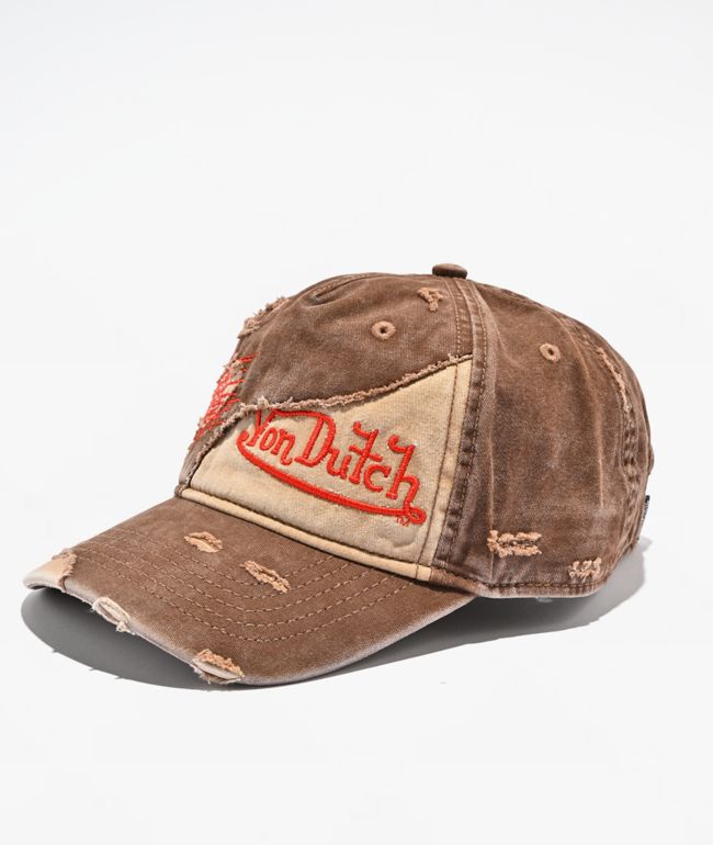 Von Dutch Misfit Brown Strapback Hat - Von Dutch