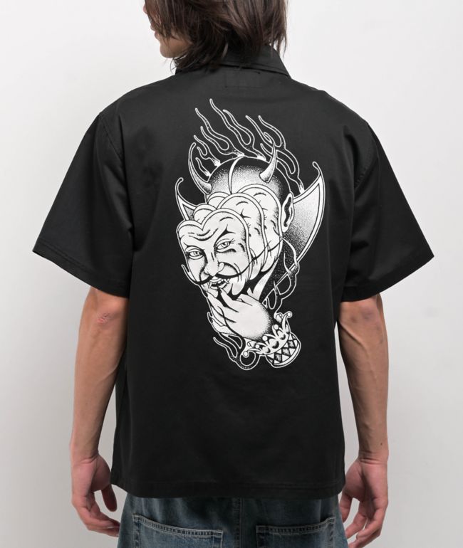 Welcome Diablo Black Zip Work Shirt - Welcome Skateboards