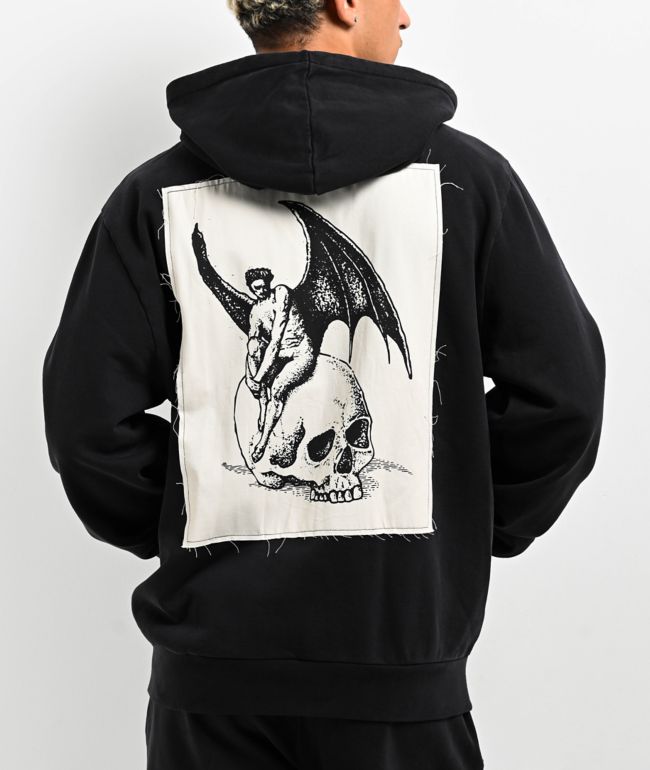 Welcome Nephilim Black Pigment-Dyed Zip Hoodie - Welcome Skateboards