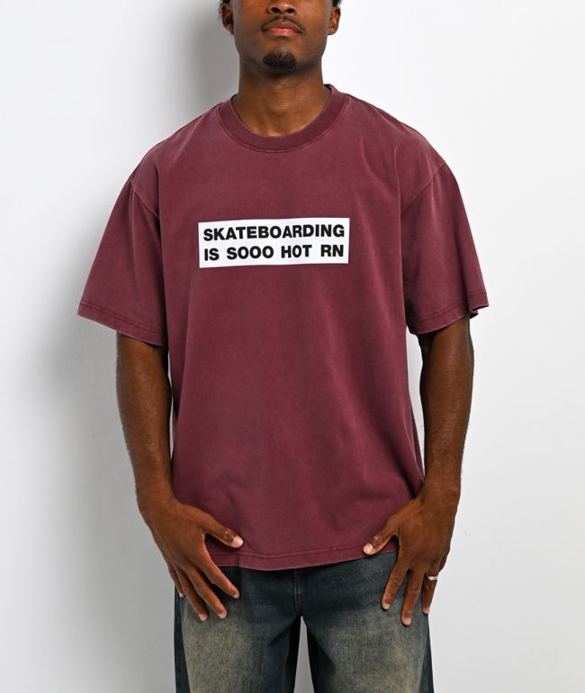 Color Bars Skateboarding Is Hot Red T-Shirt - Color Bars