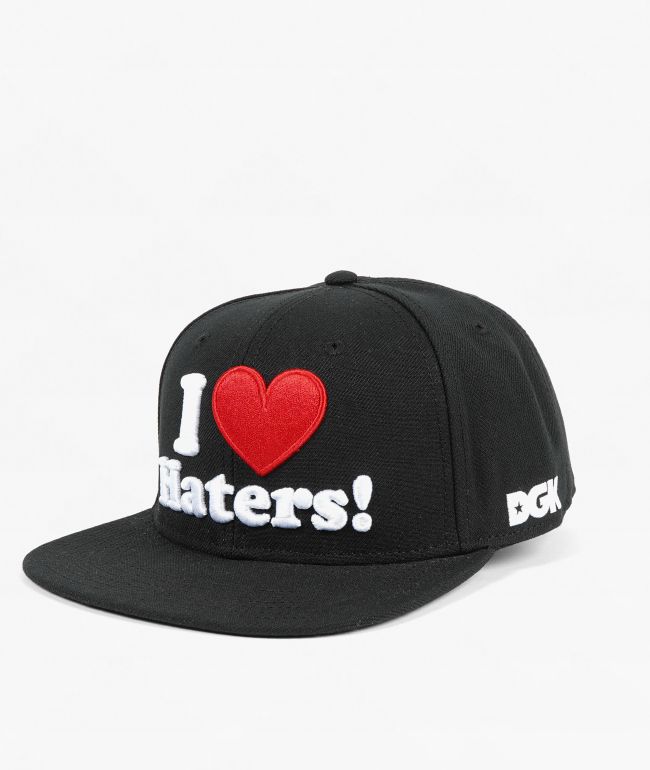 DGK I Love Haters Black & Red Snapback Hat | Zumiez