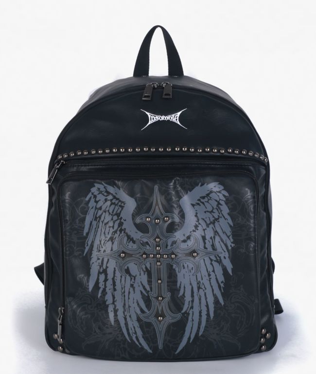 Insomnia Visuals Studded Cross Black Backpack - Insomnia Visuals