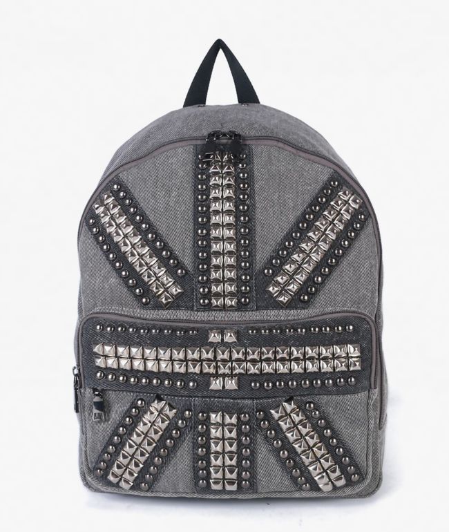 Insomnia Visuals Studded Flag Grey Backpack - Insomnia Visuals