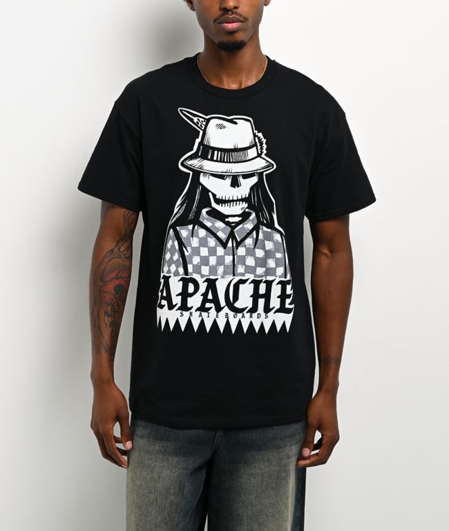 Apache Skull Face Black T-Shirt - Apache