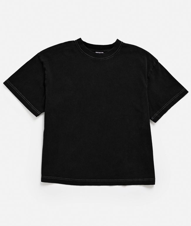 ITA Kids Portal Black Contrast Stitch Boxy T-Shirt - ITA
