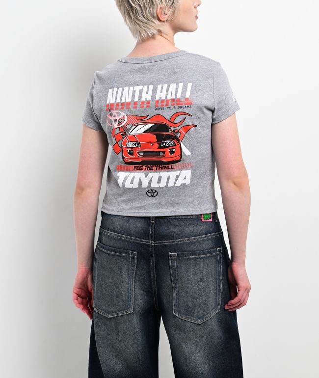 Toyota x Ninth Hall The Thrill Grey Crop T-Shirt - Toyota