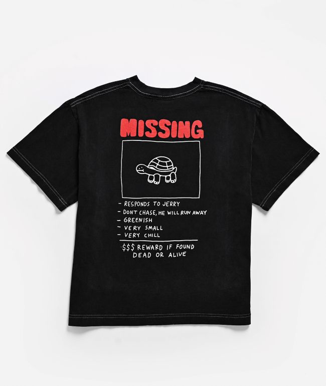A.LAB Kids Missing Jerry Black Wash T-Shirt - A.LAB
