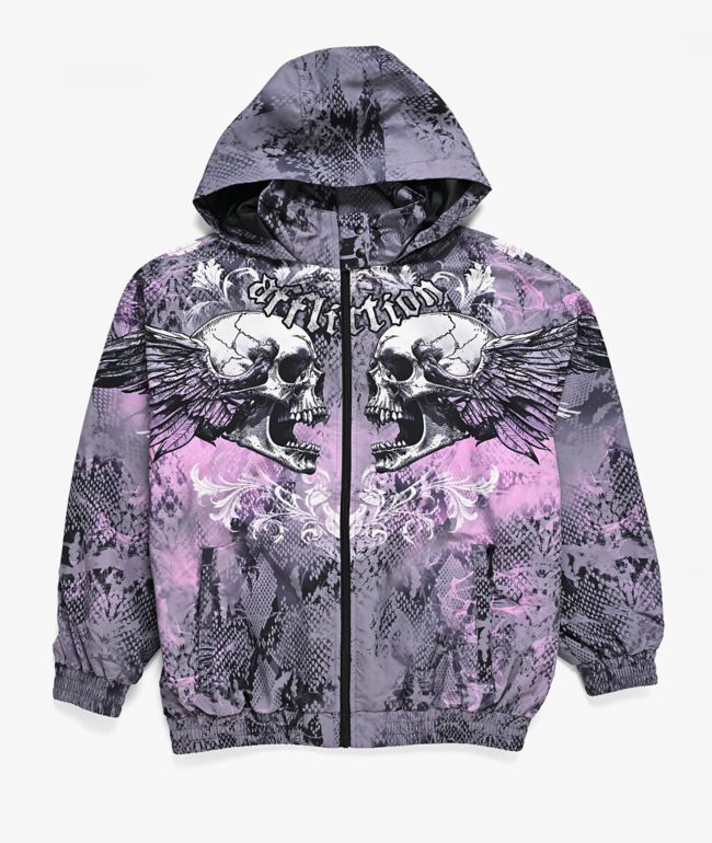 Affliction Grey & Purple Snowboard Jacket - Affliction