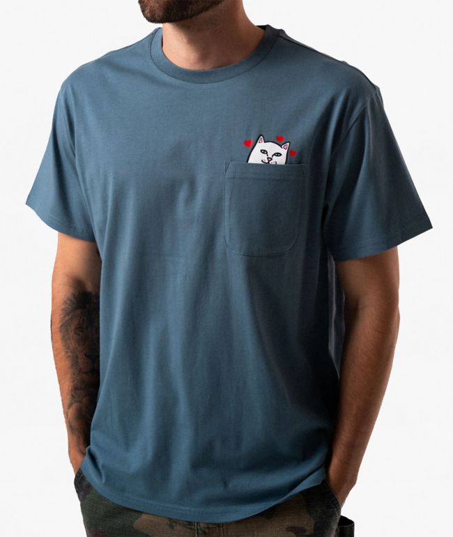 RIPNDIP Nermal Loves Slate Pocket T-Shirt - RIPNDIP