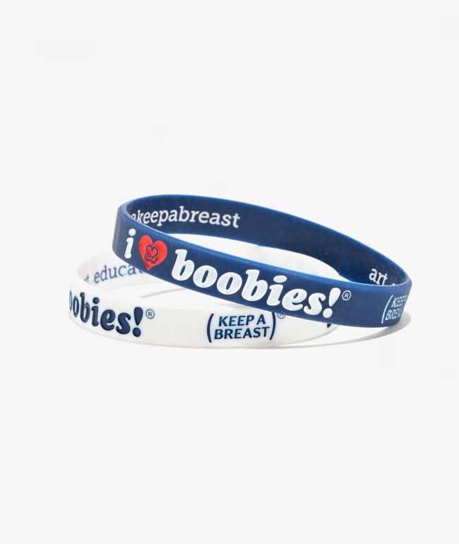 Keep A Breast Foundation I Heart Boobies United Red, White & Blue 2 Pack Bracelets - Keep A Breast Foundation