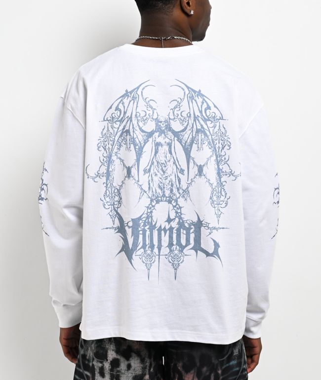 Vitriol Evil King White Long Sleeve T-Shirt - Empyre
