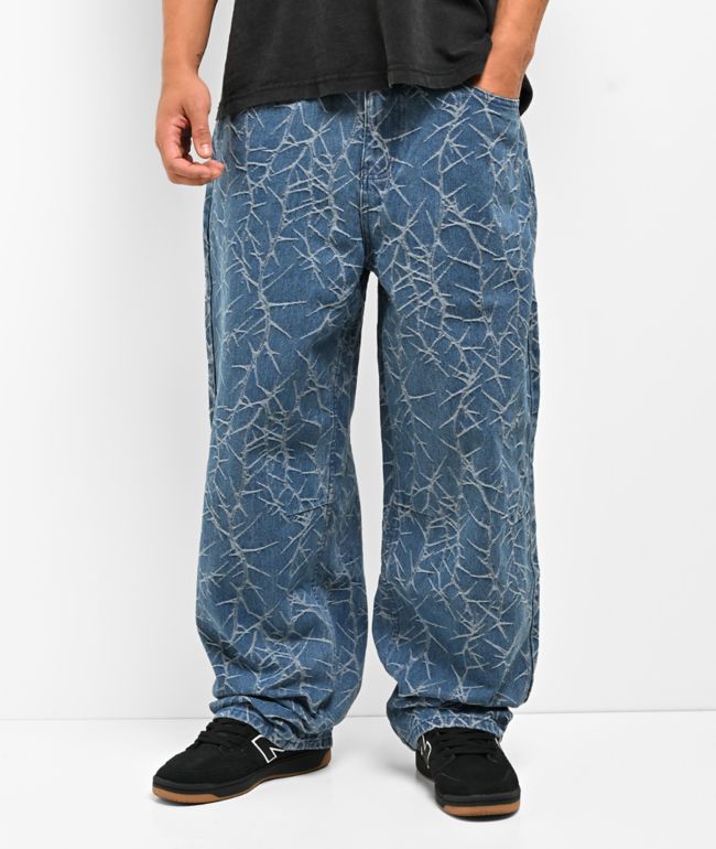 Butter Goods Thorn Camo Indigo Wash Wide Cut Jeans - Butter Goods