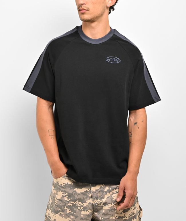Butter Goods Abseil Panel Black Knit T-Shirt - Butter Goods
