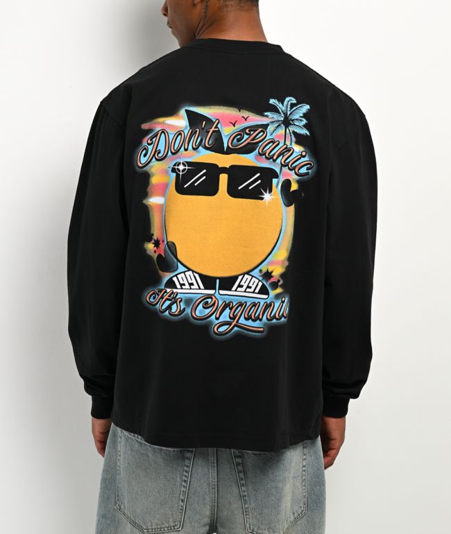 Midnight Organic Mr. Midnight Airbrush Black Long Sleeve T-Shirt - Midnight Organic