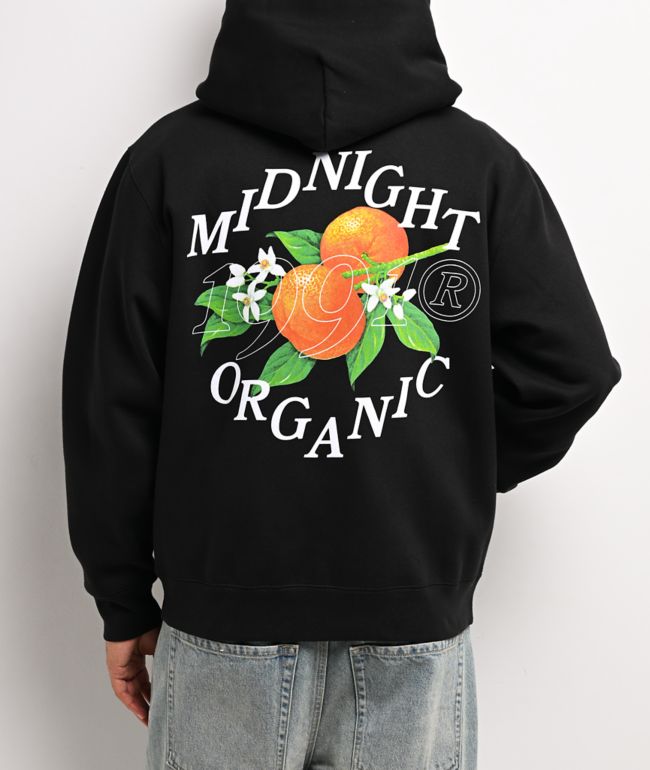 Midnight Organic Citrus Black Zip Hoodie - Midnight Organic