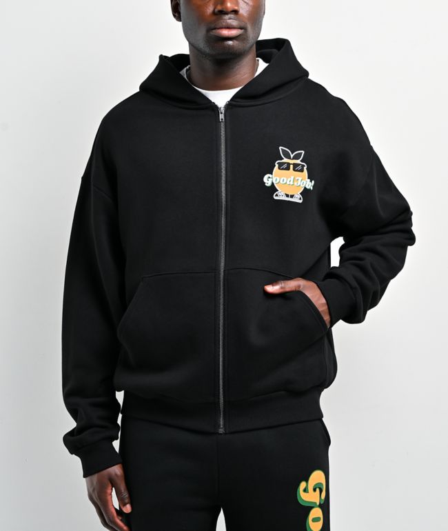 Midnight Organic Good Job! Black Zip Hoodie - Midnight Organic