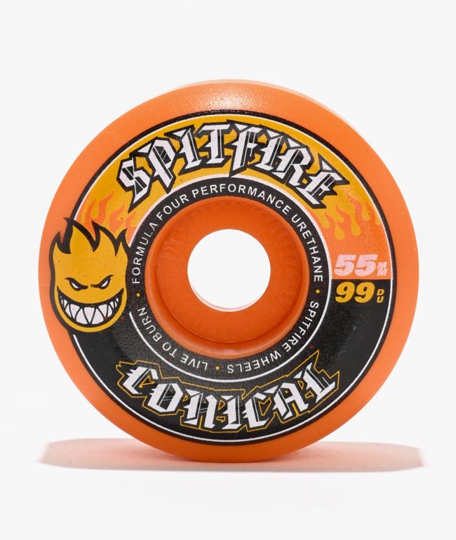 Spitfire Formula Four Conical 55mm 99a Orange Skateboard Wheels - Spitfire