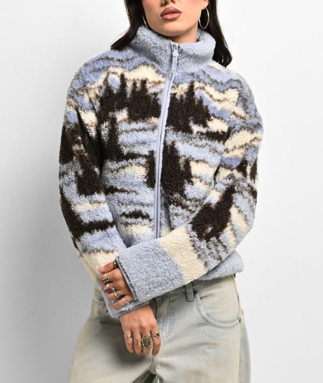 Thread & Supply Ice Mountain Blue & White Sherpa Jacket - Thread & Supply