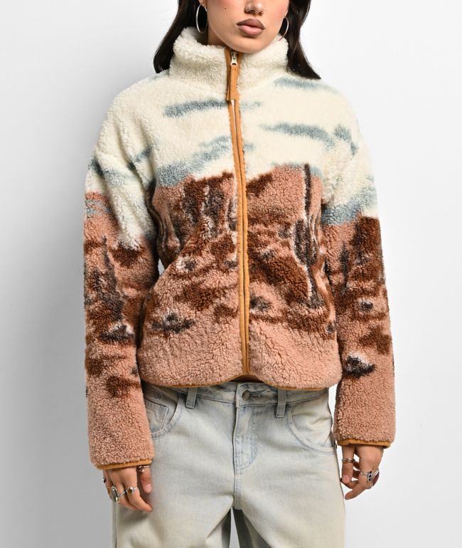 Thread & Supply Desert Inn White & Brown Sherpa Jacket - Thread & Supply