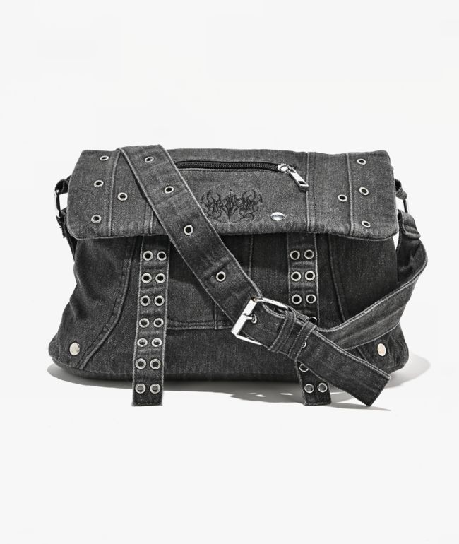 Insomnia Visuals Black Wash Denim Messenger Bag | Zumiez