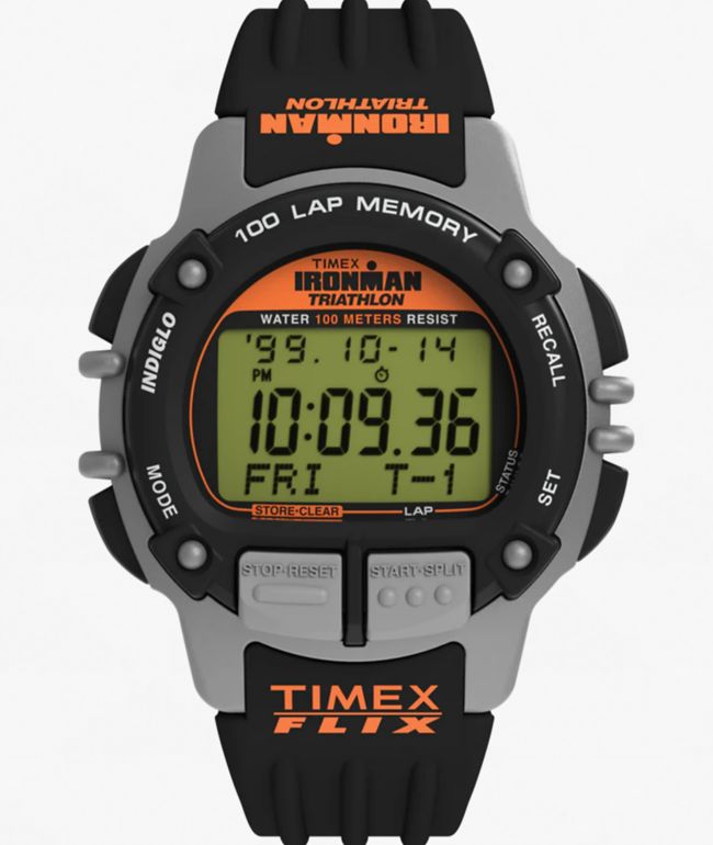 TIMEX IRONMAN Flix 100 Lap Black & Grey Digital Watch - Timex