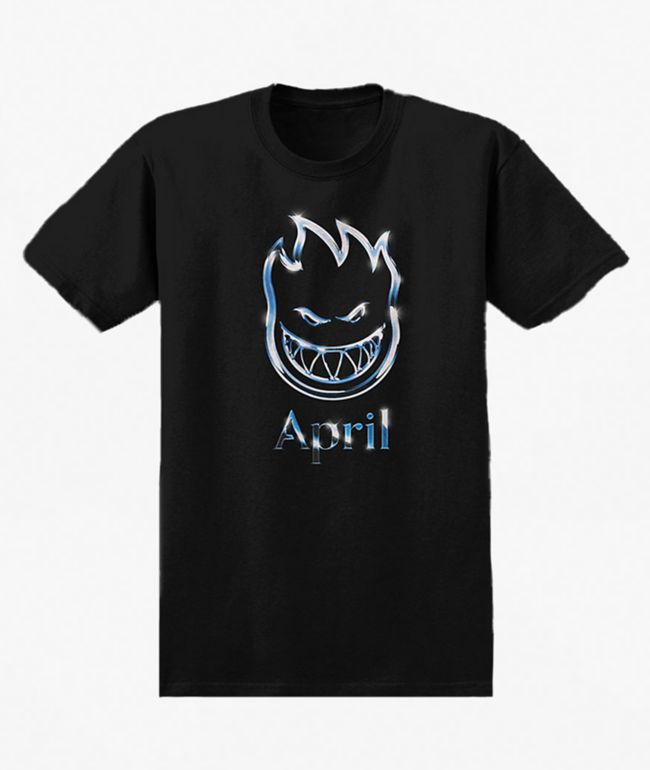 Spitfire x April Chrome Bighead Premium Black T-Shirt - Spitfire