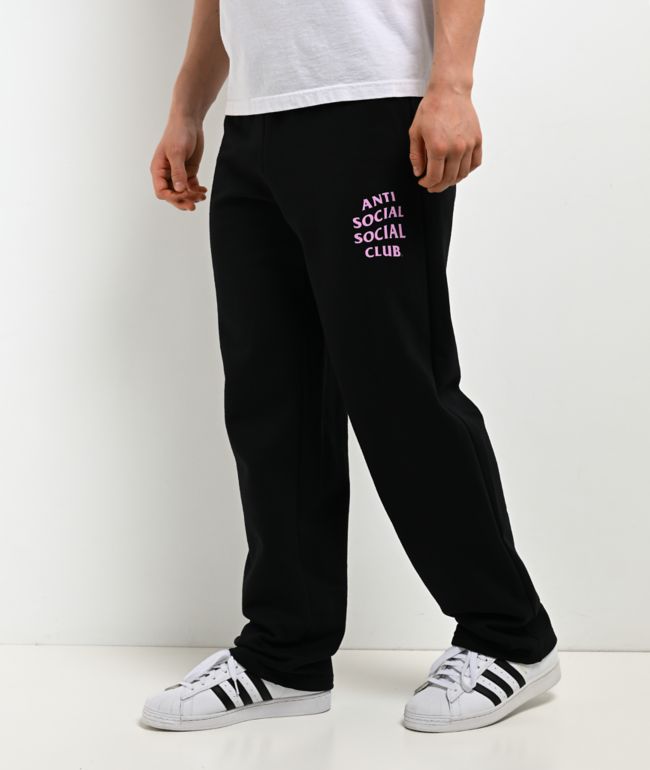 Anti Social Social Club Mind Games Black & Pink Sweatpants - Anti Social Social Club