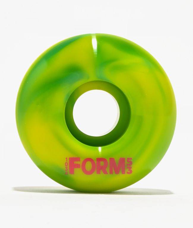 Form Rasta 103a Green & Yellow Swirl Skateboard Wheels - Form Wheels