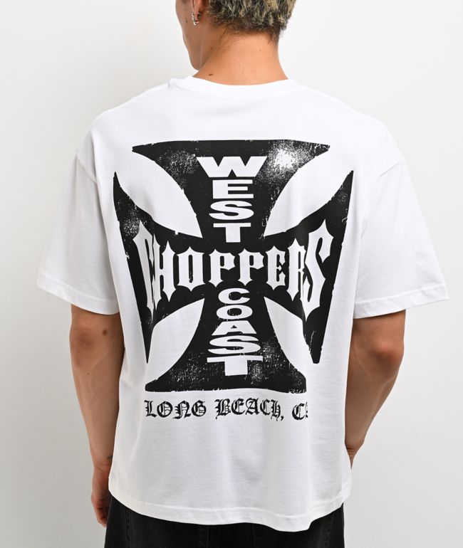 West Coast Choppers Weathered White T-Shirt - West Coast Choppers