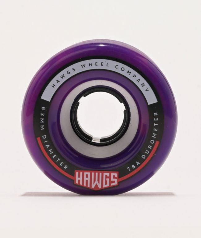 Hawgs Fatty 63mm 78a Purple & Pink Swirl Cruiser Skateboard Wheels - Hawgs