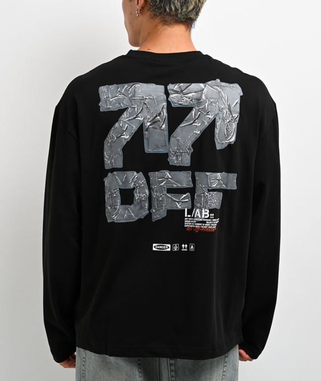 L/AB c/o Off-White™ Duct Tape Black Long Sleeve T-Shirt - L/AB c/o Off-White