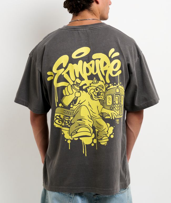 Empyre Chalk Of The Town Grey Wash Boxy T-Shirt - Empyre