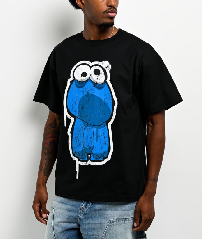 Sesame Street Zombie Cookie Monster Black T-Shirt - Sesame Street