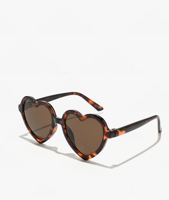 Leopard Brown Heart Sunglasses - 