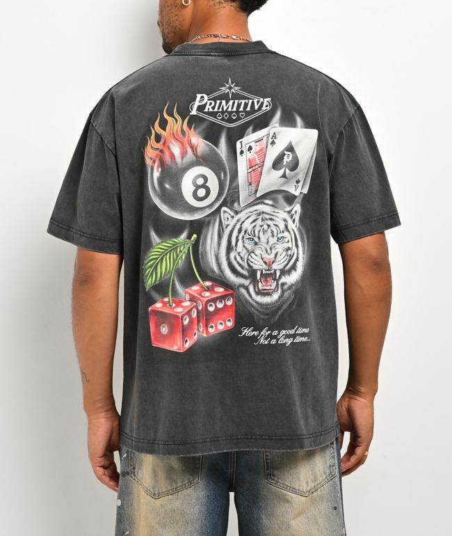 Primitive Hot Streak Grey Wash Heavyweight T-Shirt - Primitive