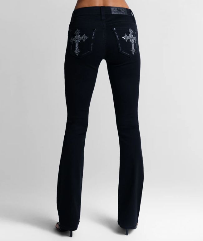 Miss Me Cross Black Wash Bootcut Jeans - Miss Me