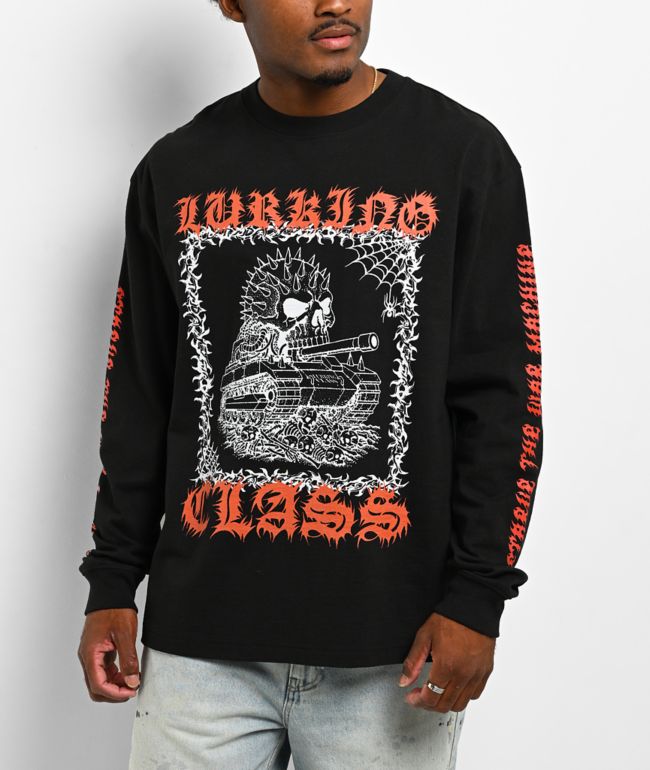 Lurking Class by Sketchy Tank War Machine Black Long Sleeve T-Shirt - Lurking Class by Sketchy Tank