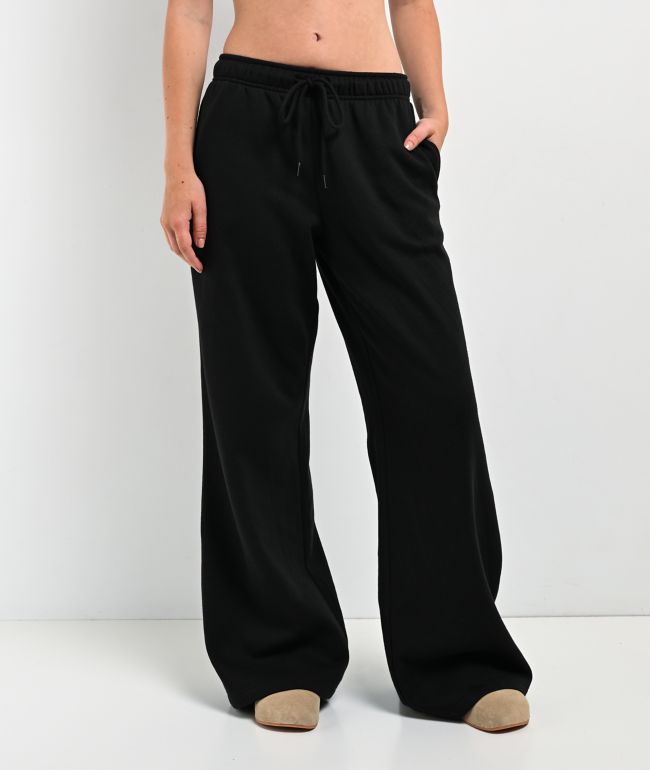 Ninth Hall Fundamentals Sherry Black Wide Leg Sweatpants - Ninth Hall Fundamentals