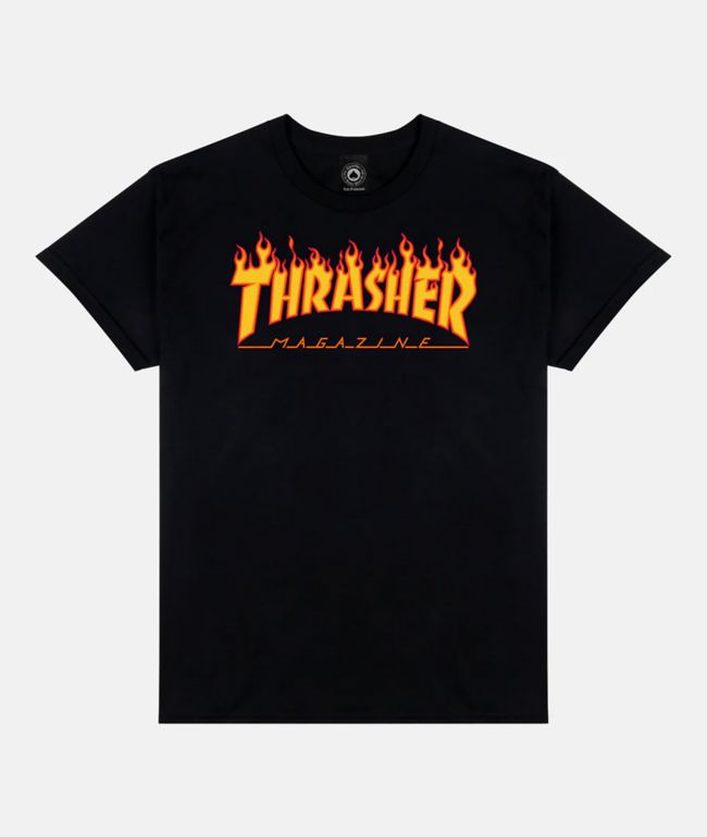 Thrasher Kids Flame Black T-Shirt - Thrasher