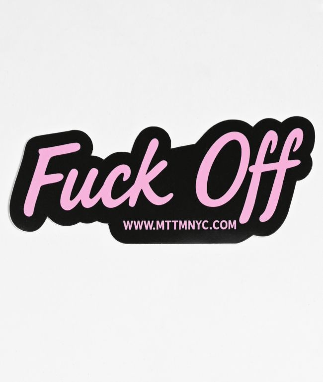 Married To The Mob Pink Fuck Off Sticker - Married To The Mob