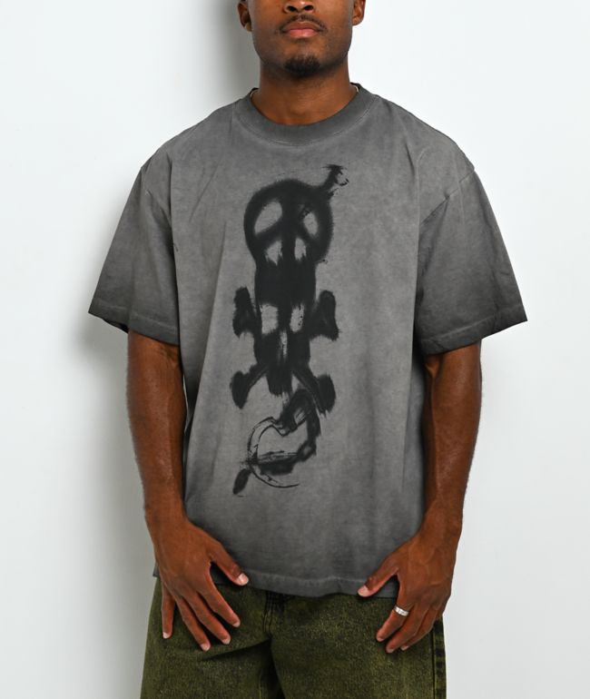 Empyre Angst Album Oil Wash Charcoal T-Shirt - Empyre