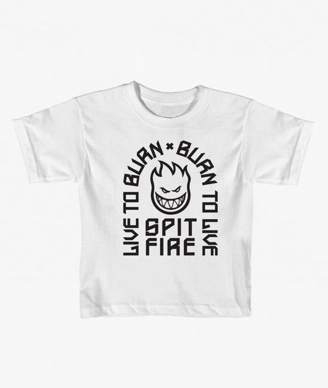 Spitfire Kids Live To Burn White T-Shirt - Spitfire